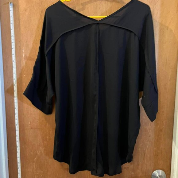 🐻Size S - Christopher & Banks - Black Winged Sleeve Pullover Blouse - Picture 5 of 6